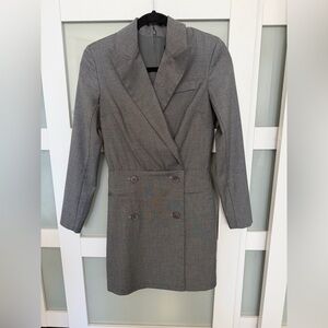 Express Charcoal Double-Breasted Blazer